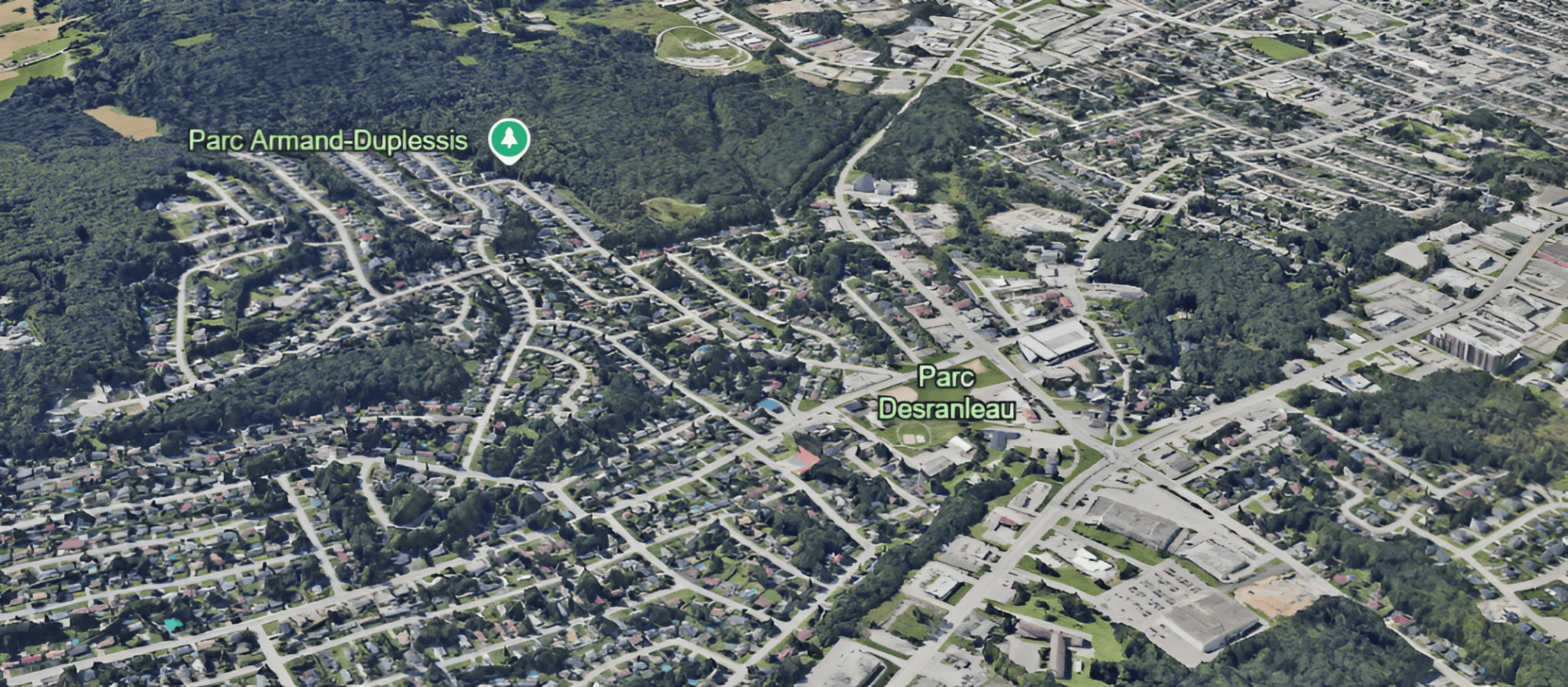 Vue sur le quartier Desranleau dans l'arrondissement Fleurimont, Ville de Sherbrooke Opti (1)